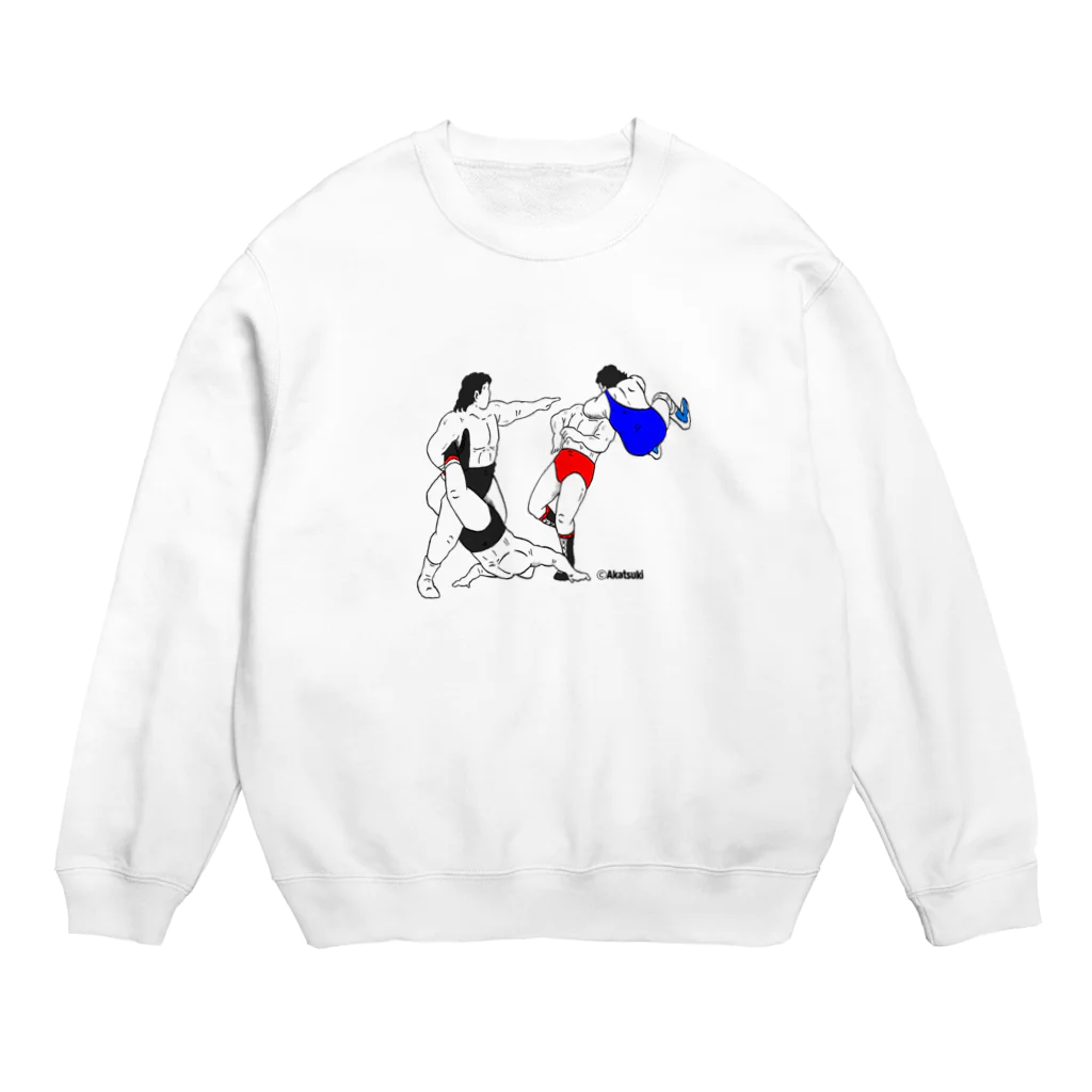 アカツキ@味のプロレスの鉄壁の維新軍 Crew Neck Sweatshirt