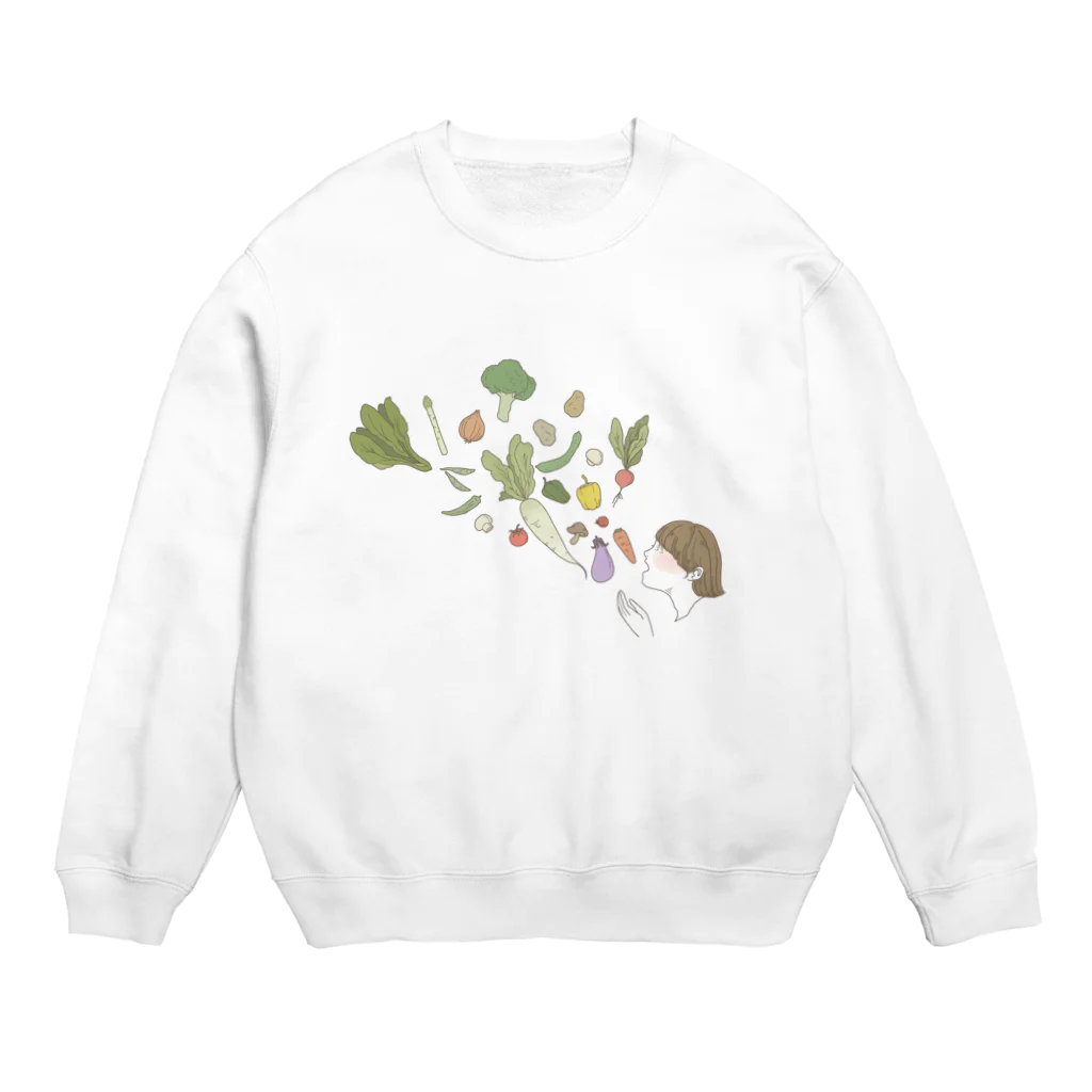 KanaDeeのベジタリアンガール Crew Neck Sweatshirt