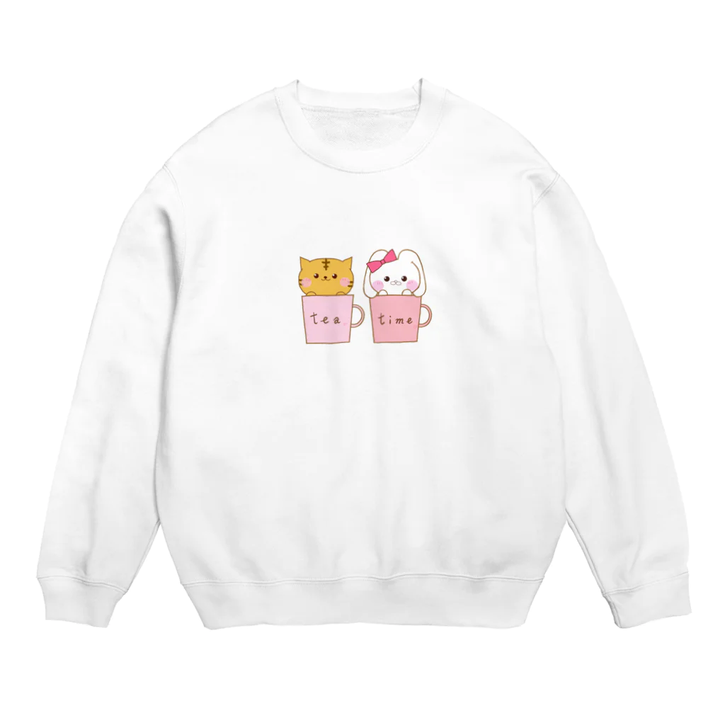 HappyLife☆channelのうさころとねこころのティータイム Crew Neck Sweatshirt