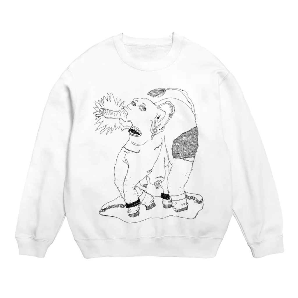 イチハシコのゾウ Crew Neck Sweatshirt