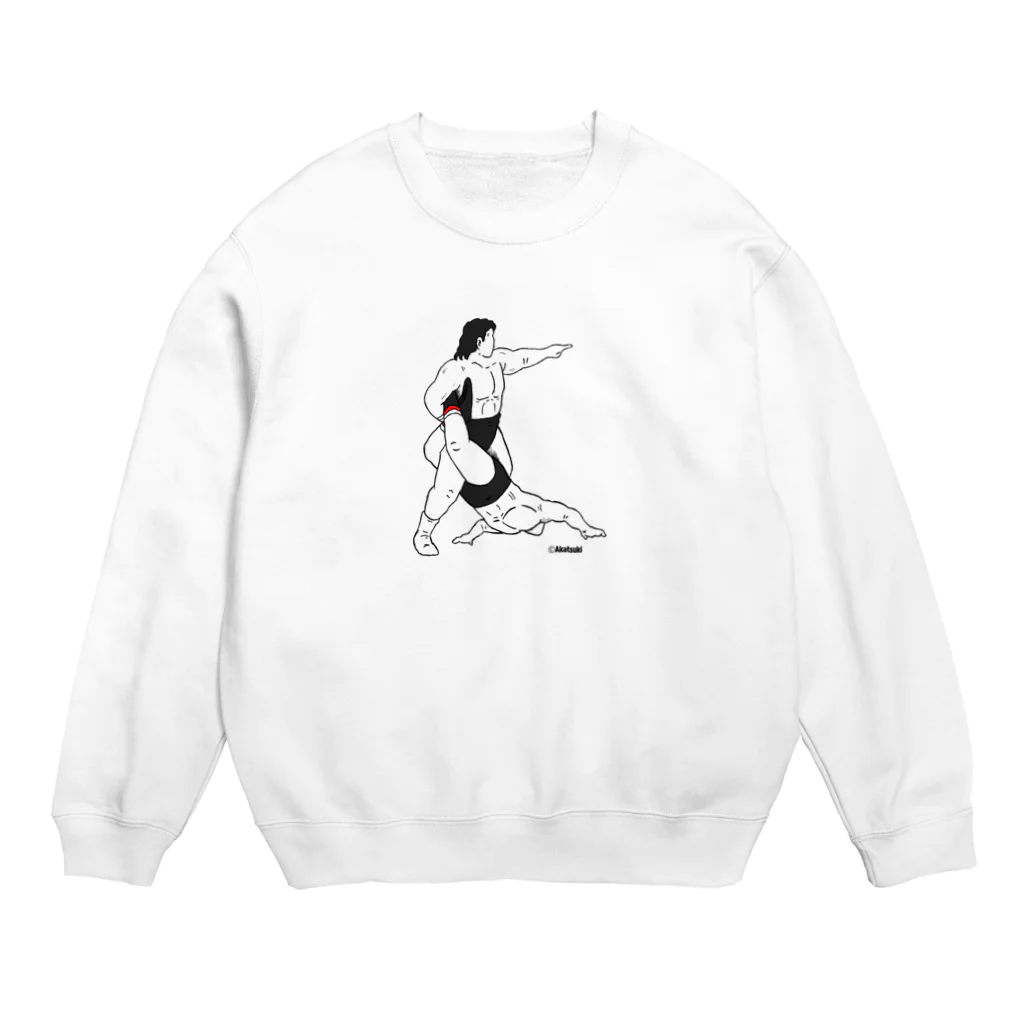 アカツキ@味のプロレスの警戒中 Crew Neck Sweatshirt