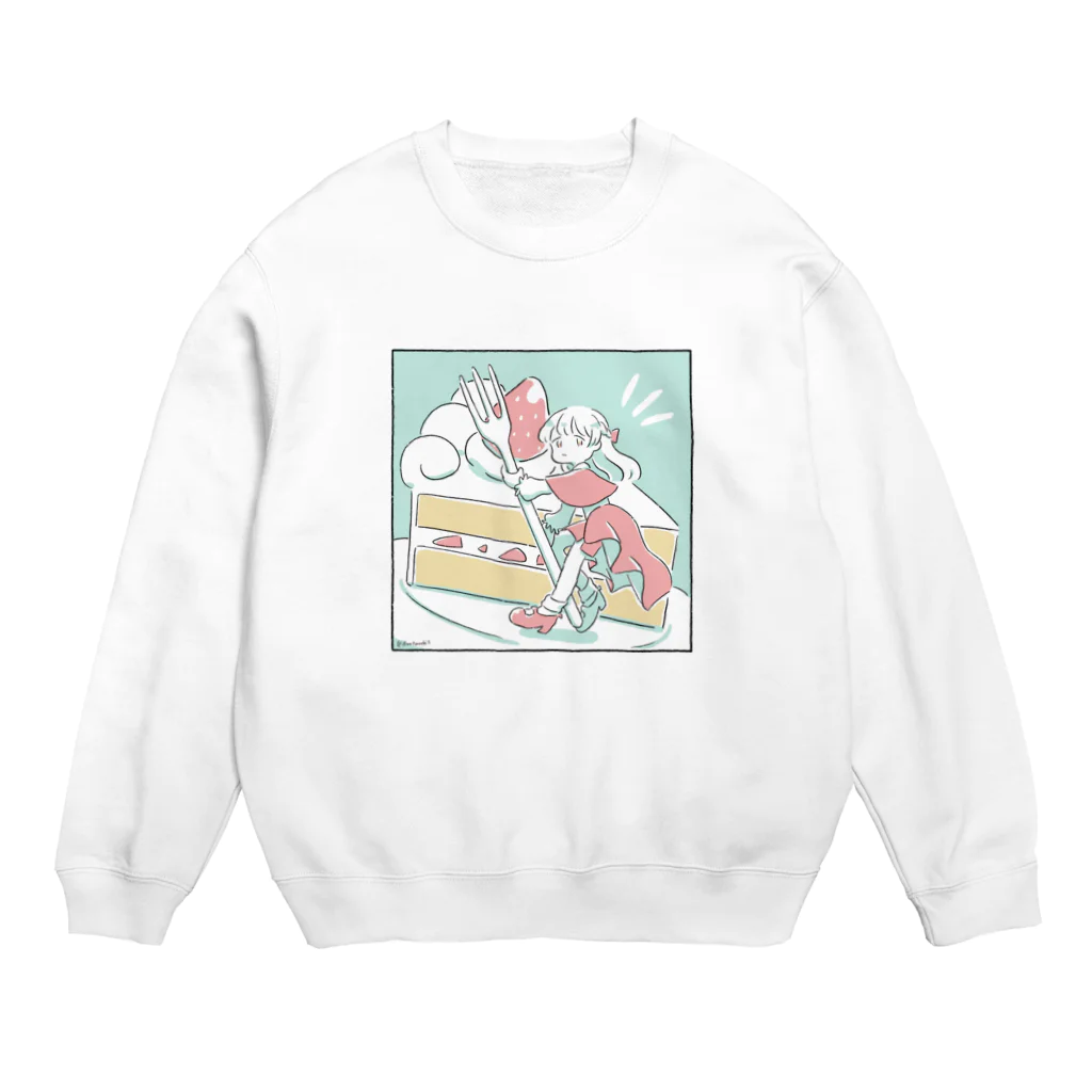 ねこまくらのショートケーキ Crew Neck Sweatshirt