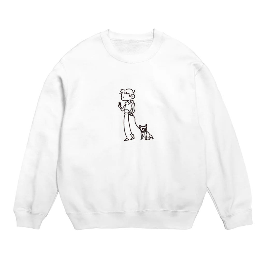 Boston ShopのDog-walking...？ Crew Neck Sweatshirt