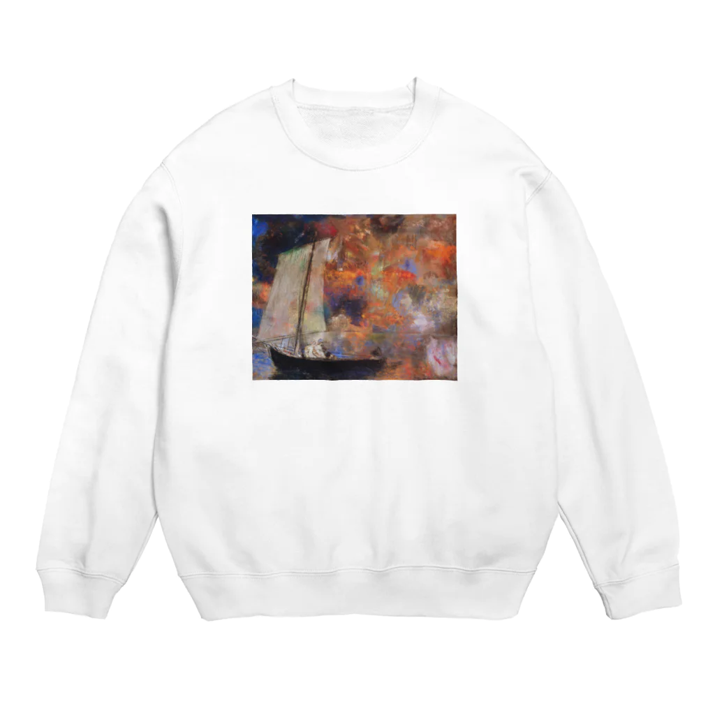 Art Baseのオディロン・レドン / Flower Clouds / 1903 / Odilon Redon. Crew Neck Sweatshirt