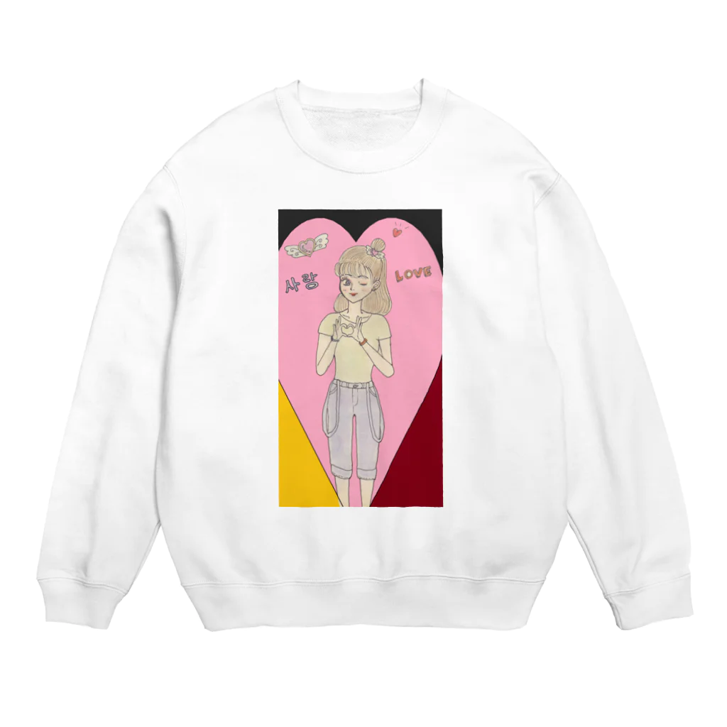 ひよこ工房のkoria in love Crew Neck Sweatshirt