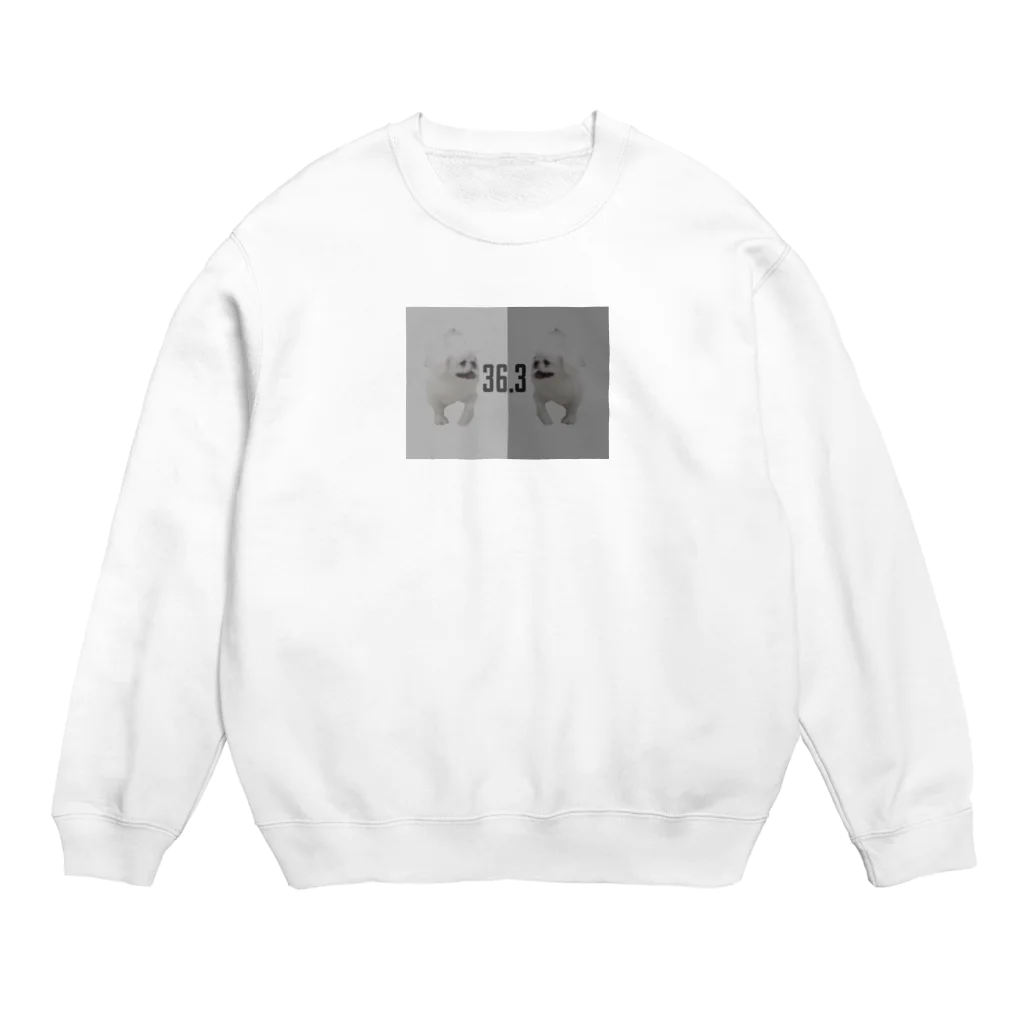 36clothの36.3 モノクロペキちゃん Crew Neck Sweatshirt