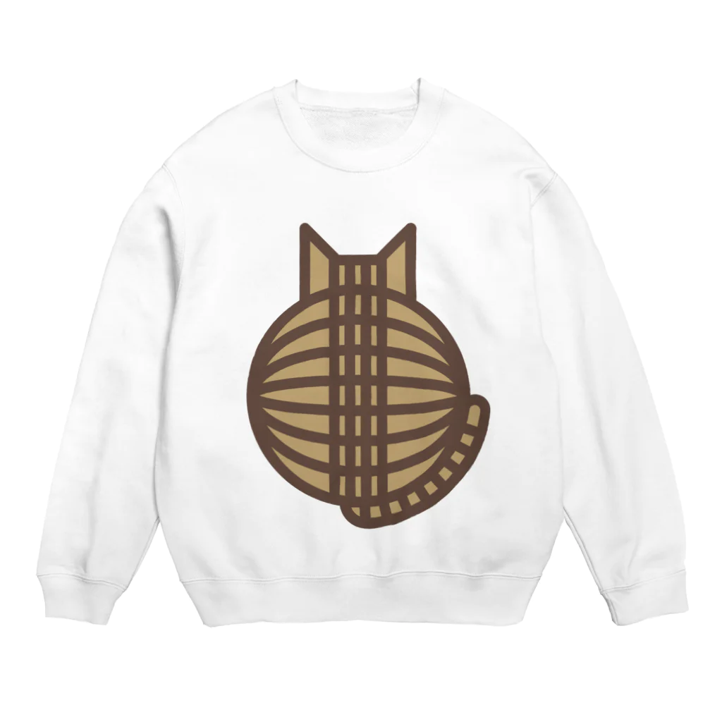 SHOP W　SUZURI店の猫の丸い背中（キジトラ） スウェット Crew Neck Sweatshirt