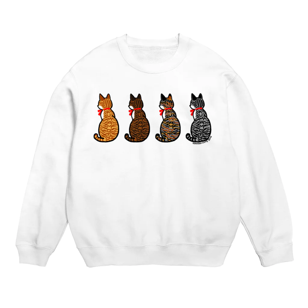 三剣もとかのGOKIGEN CAT'Sのくまねこ４色(熊本地震義援金) Crew Neck Sweatshirt