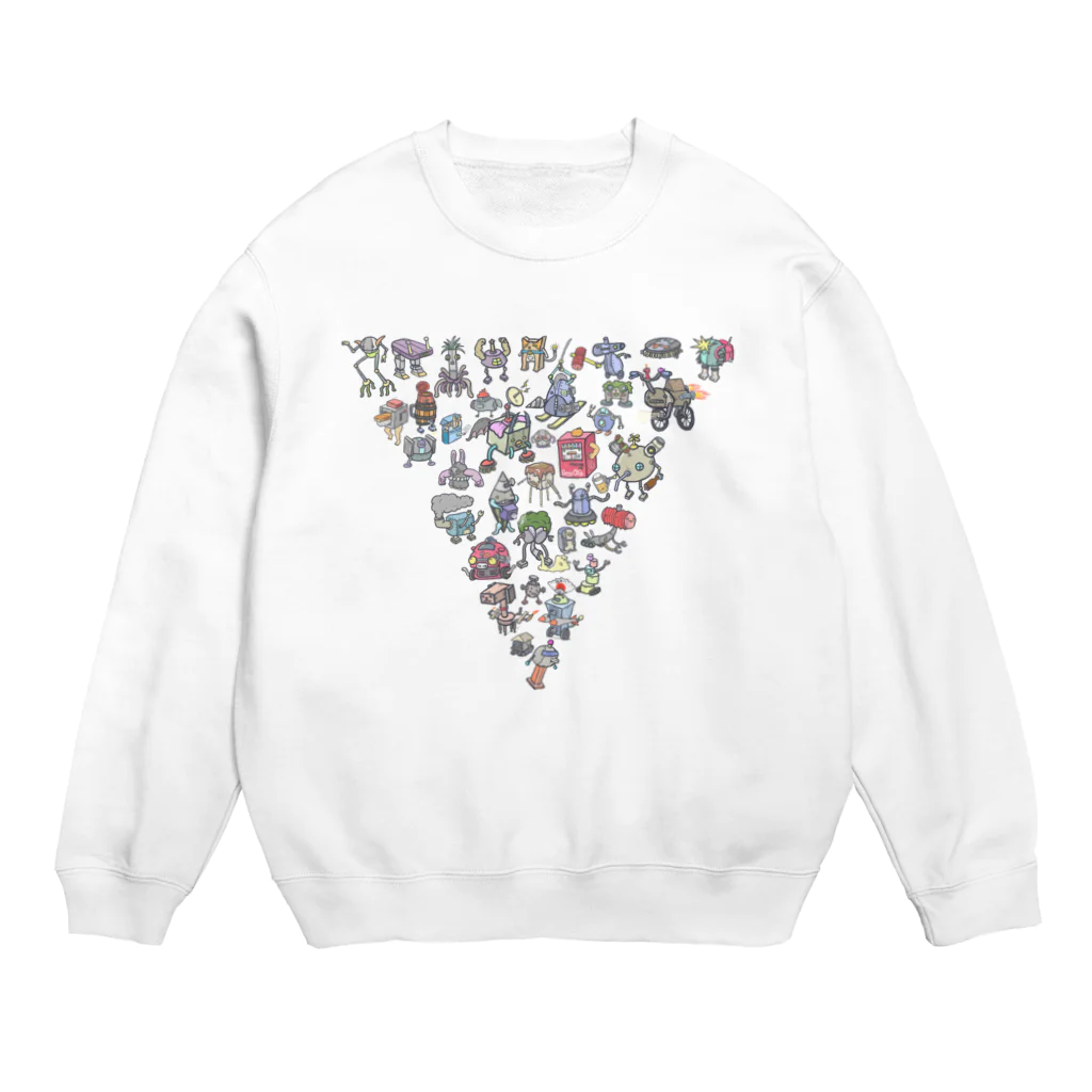 むむむのいきもの研究所のロボ族（前面印刷） Crew Neck Sweatshirt