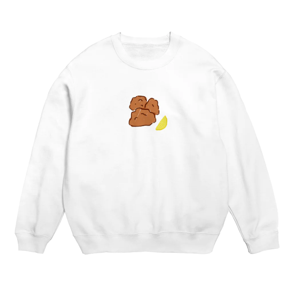 ここいでんの唐揚げ好きのけーとくん Crew Neck Sweatshirt