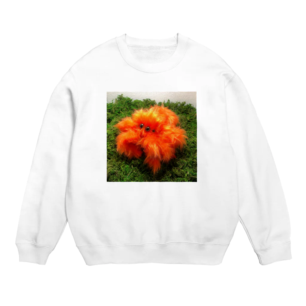 にくもちの赤ちゃん🧸のオレンジファーのハエトリグモ Crew Neck Sweatshirt