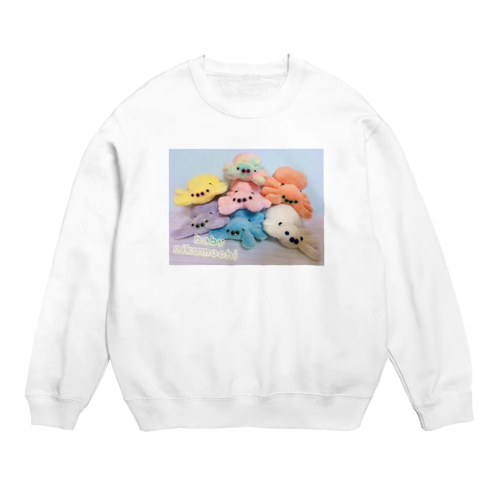 にくもちの赤ちゃん🧸のカラフルなハエトリグモの赤ちゃんたち Crew Neck Sweatshirt