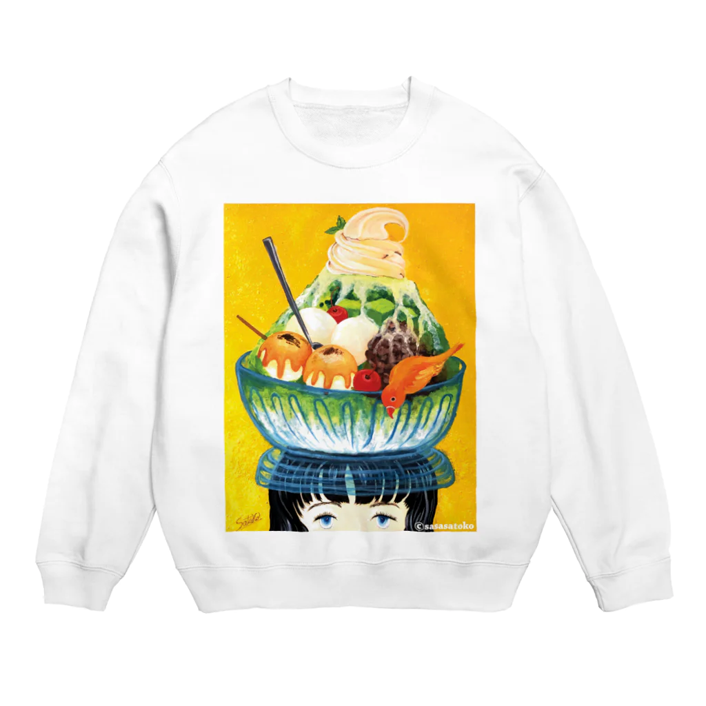 動物イラストレーター＆絵本作家 さささとこのお店の抹茶女子 Crew Neck Sweatshirt