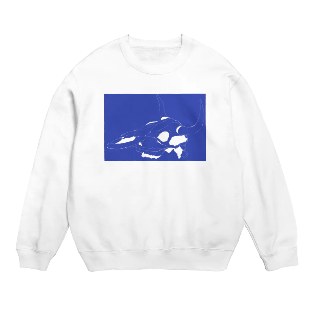 べべのお絵かきの牛の頭骨さん Crew Neck Sweatshirt