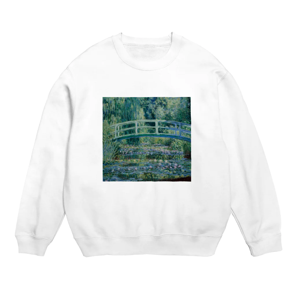 Dartroomの睡蓮の池と日本の橋 クロードモネ Crew Neck Sweatshirt