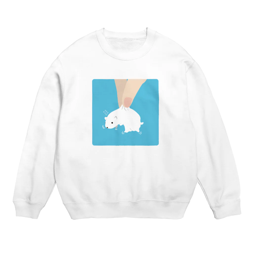 mo=kaのおつまみシリーズ「おつまみおこじょ」シロ Crew Neck Sweatshirt