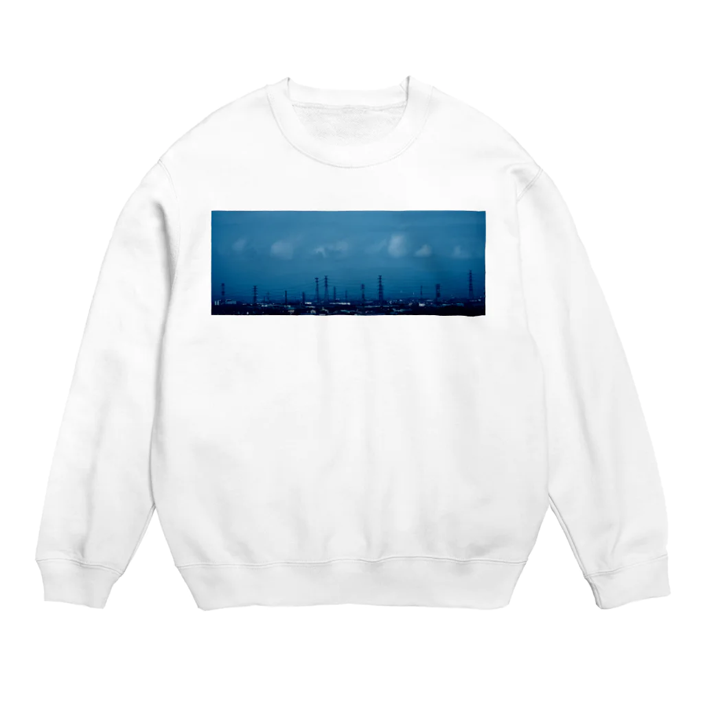 かけじくの鉄塔行列 Crew Neck Sweatshirt