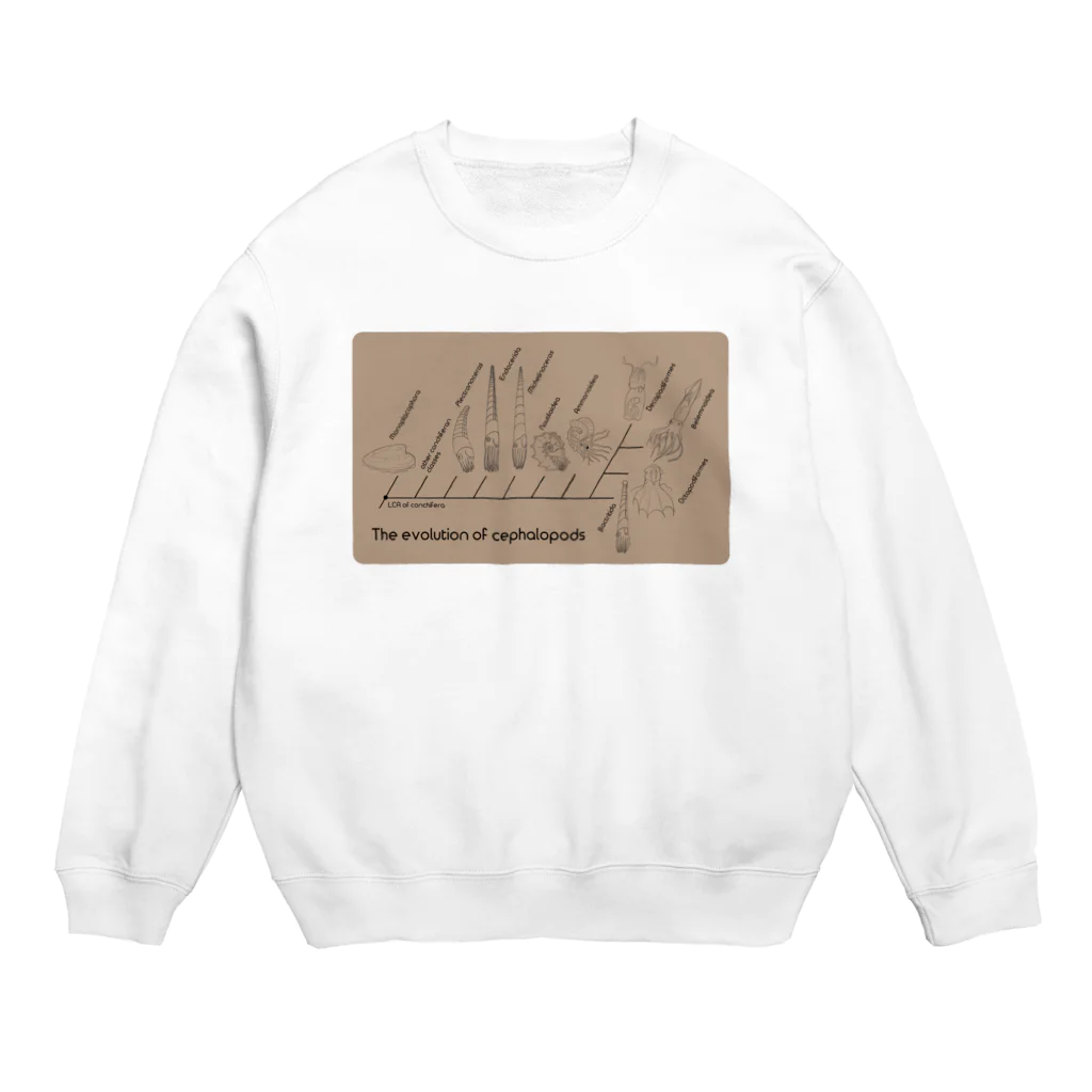 UT_Geology_Clubのイカタコちゃん(brown) Crew Neck Sweatshirt