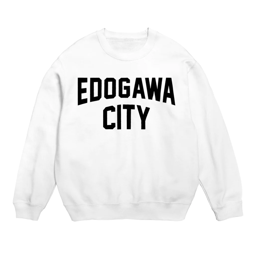 JIMOTO Wear Local Japanの江戸川区 EDOGAWA CITY ロゴブラック Crew Neck Sweatshirt