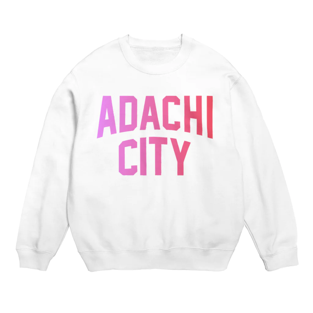 JIMOTO Wear Local Japanの足立区 ADACHI CITY ロゴピンク Crew Neck Sweatshirt