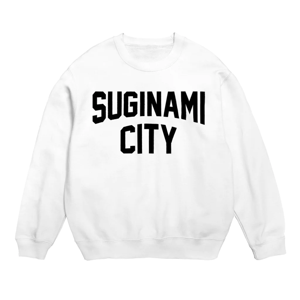 JIMOTOE Wear Local Japanの杉並区 SUGINAMI CITY ロゴブラック Crew Neck Sweatshirt