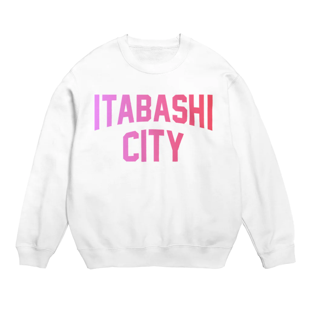 JIMOTOE Wear Local Japanの板橋区 ITABASHI CITY ロゴピンク Crew Neck Sweatshirt