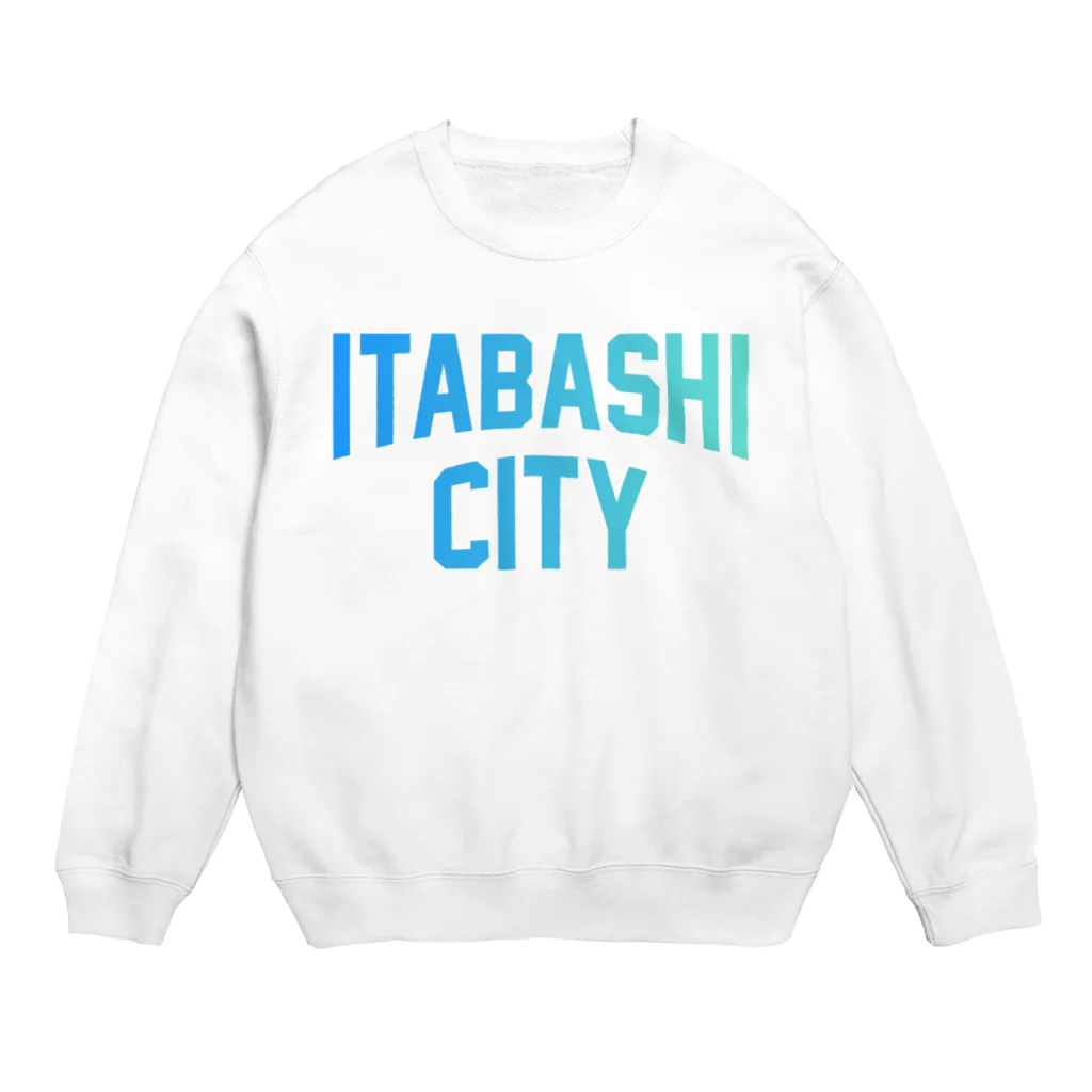 JIMOTOE Wear Local Japanの板橋区 ITABASHI CITY ロゴブルー Crew Neck Sweatshirt