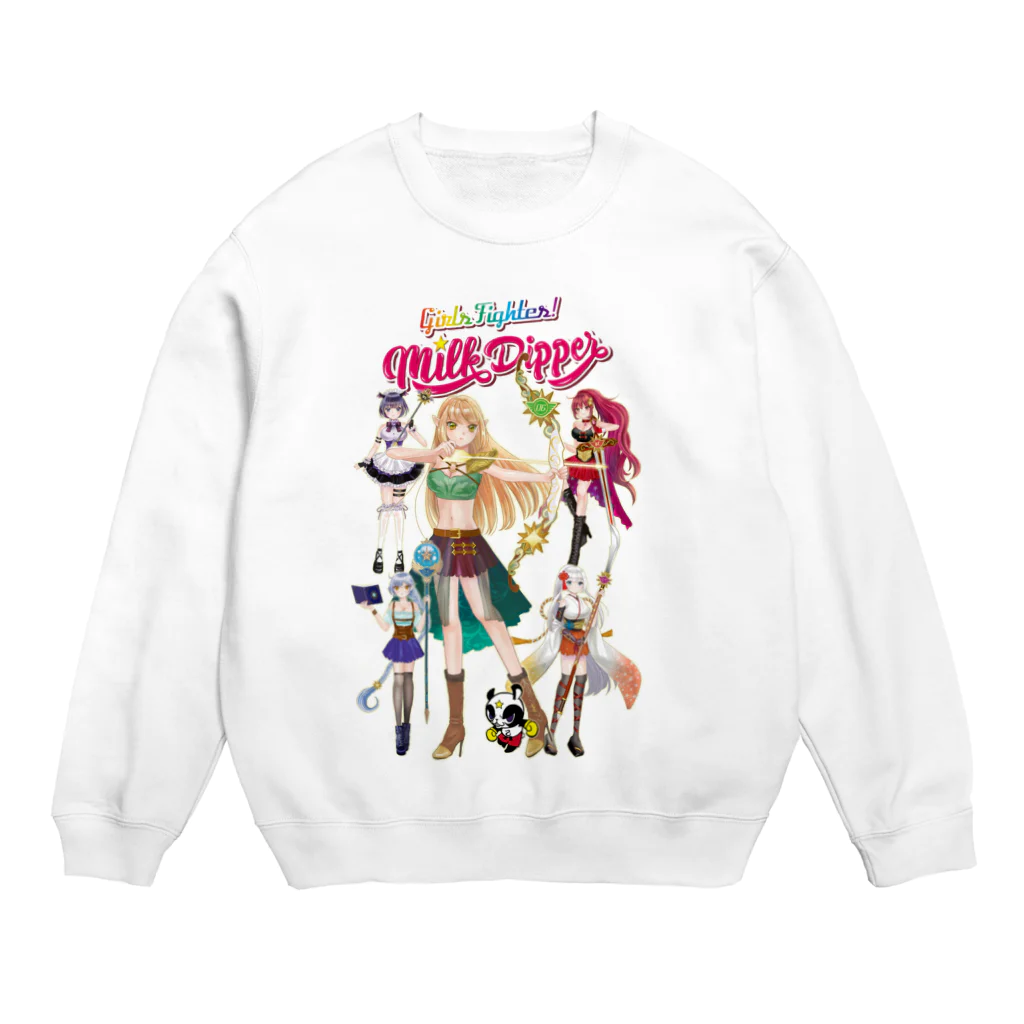 Milk☆Dipperのガールズファイター！ミルクディッパー☆06☆Hitomi Crew Neck Sweatshirt