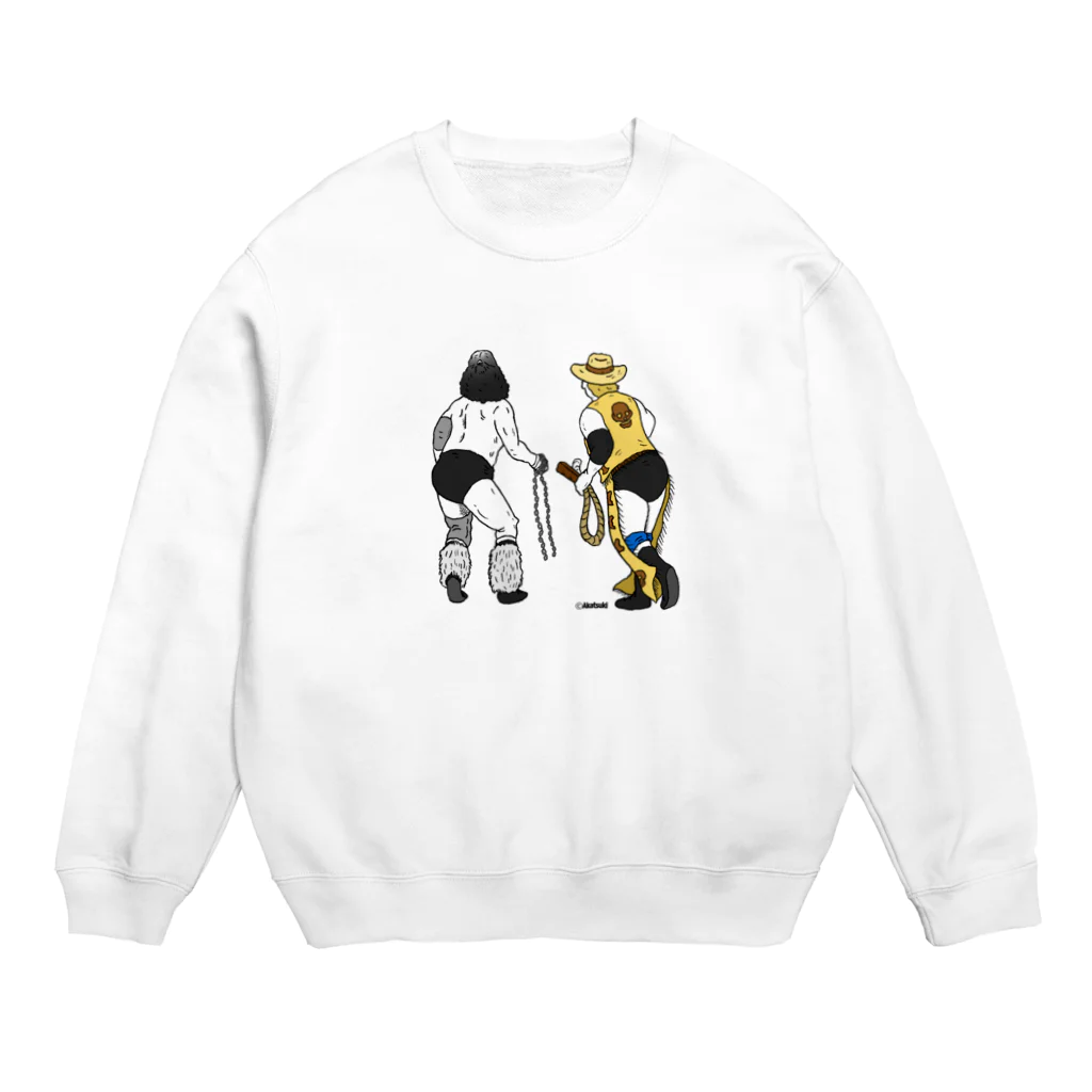 アカツキ@味のプロレスの超 獣 Crew Neck Sweatshirt