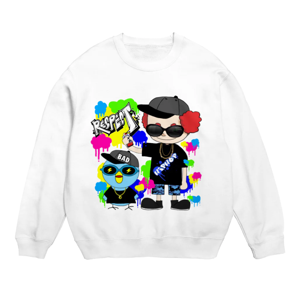 秘密結社(ㆁөㆁ)青い鳥のギャングスタ＆唯我HIPHOP丸シリーズ Crew Neck Sweatshirt