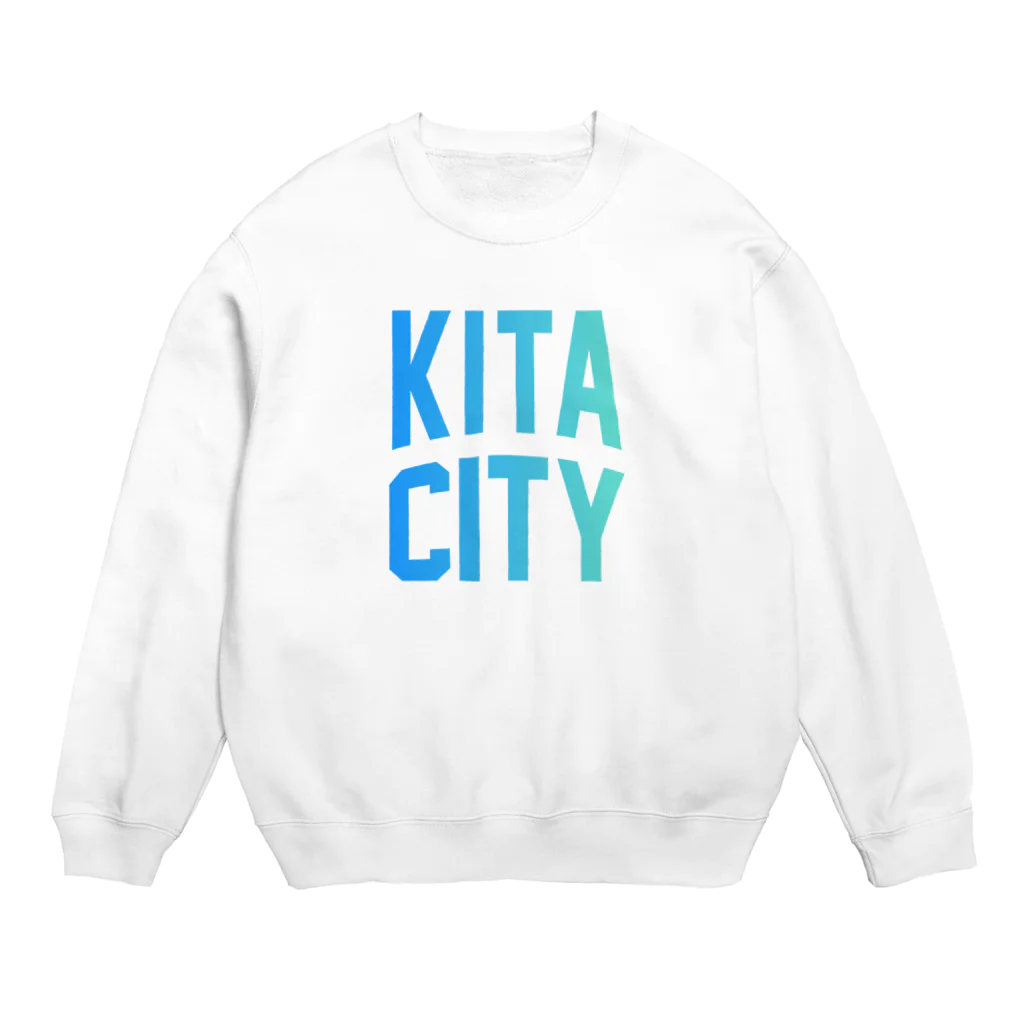 JIMOTOE Wear Local Japanの北区 KITA CITY ロゴブルー Crew Neck Sweatshirt