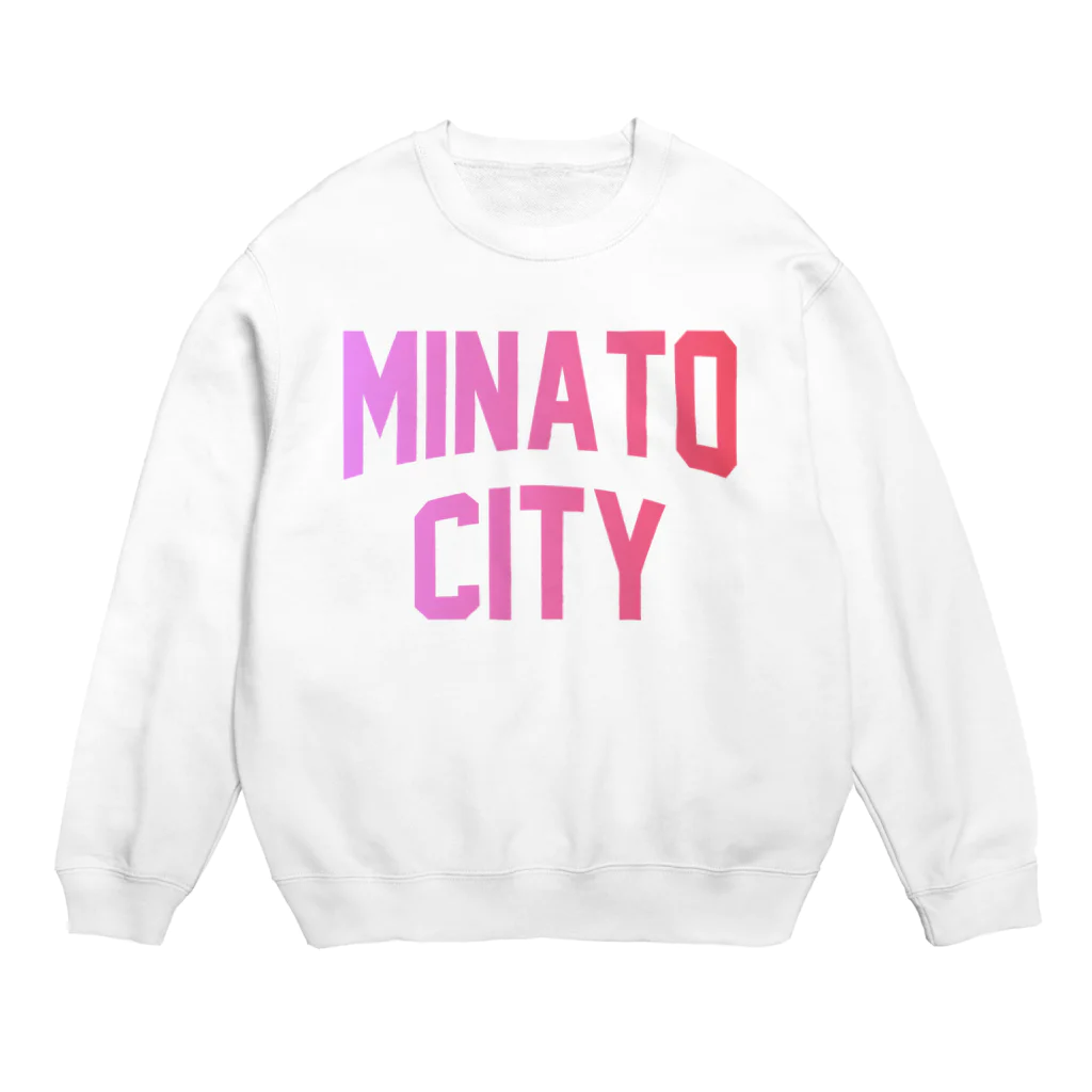 JIMOTO Wear Local Japanの港区 MINATO CITY ロゴピンク Crew Neck Sweatshirt