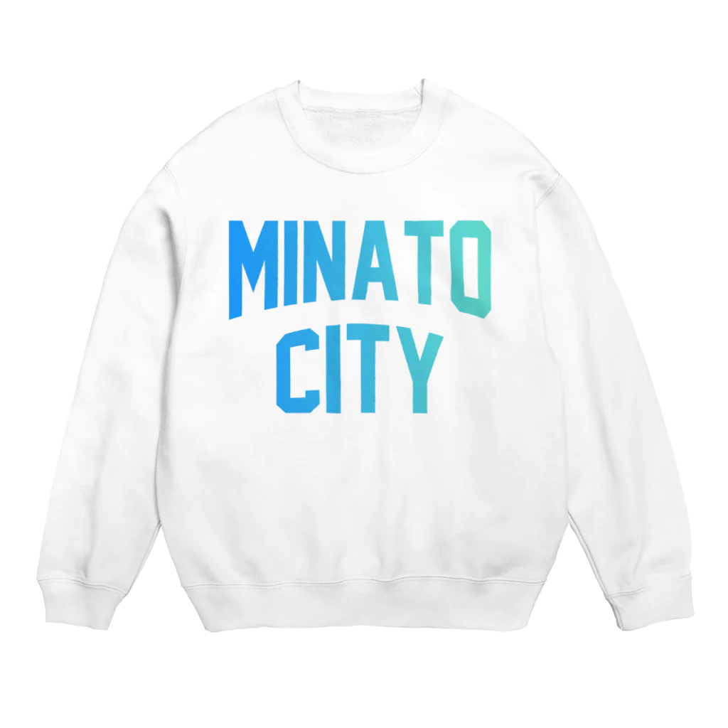 JIMOTOE Wear Local Japanの港区 MINATO CITY ロゴブルー Crew Neck Sweatshirt