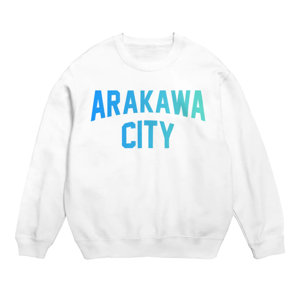 JIMOTOE Wear Local Japanの荒川区 ARAKAWA WARD ロゴブルー Crew Neck Sweatshirt