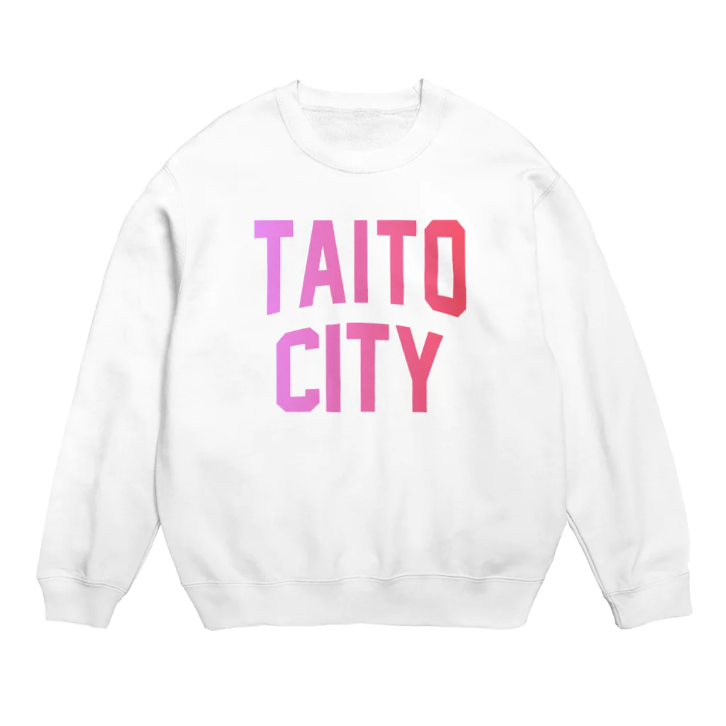 JIMOTOE Wear Local Japanの台東区 TAITO TOWN ロゴピンク Crew Neck Sweatshirt