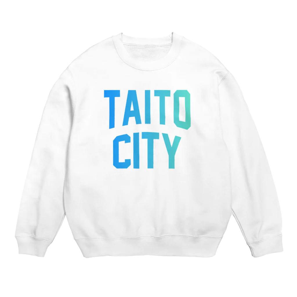 JIMOTOE Wear Local Japanの台東区 TAITO WARD ロゴブルー Crew Neck Sweatshirt