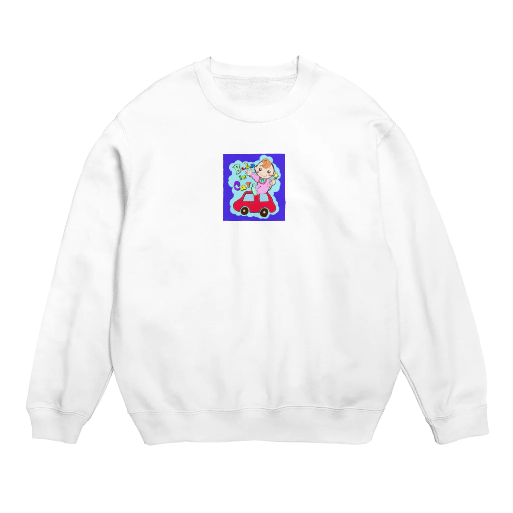 さくらんぼねこのBaby In Car Crew Neck Sweatshirt