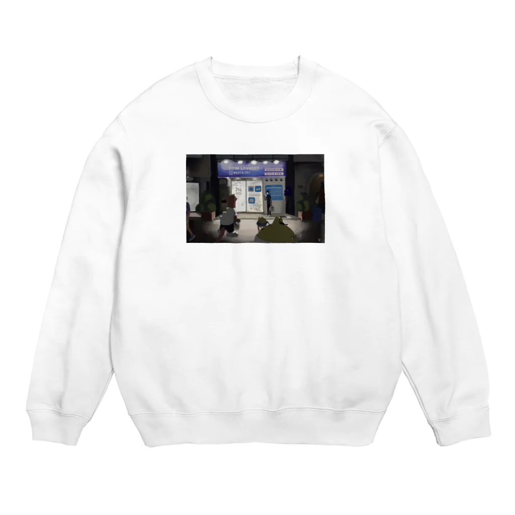 梨本の近所のコインランドリー Crew Neck Sweatshirt