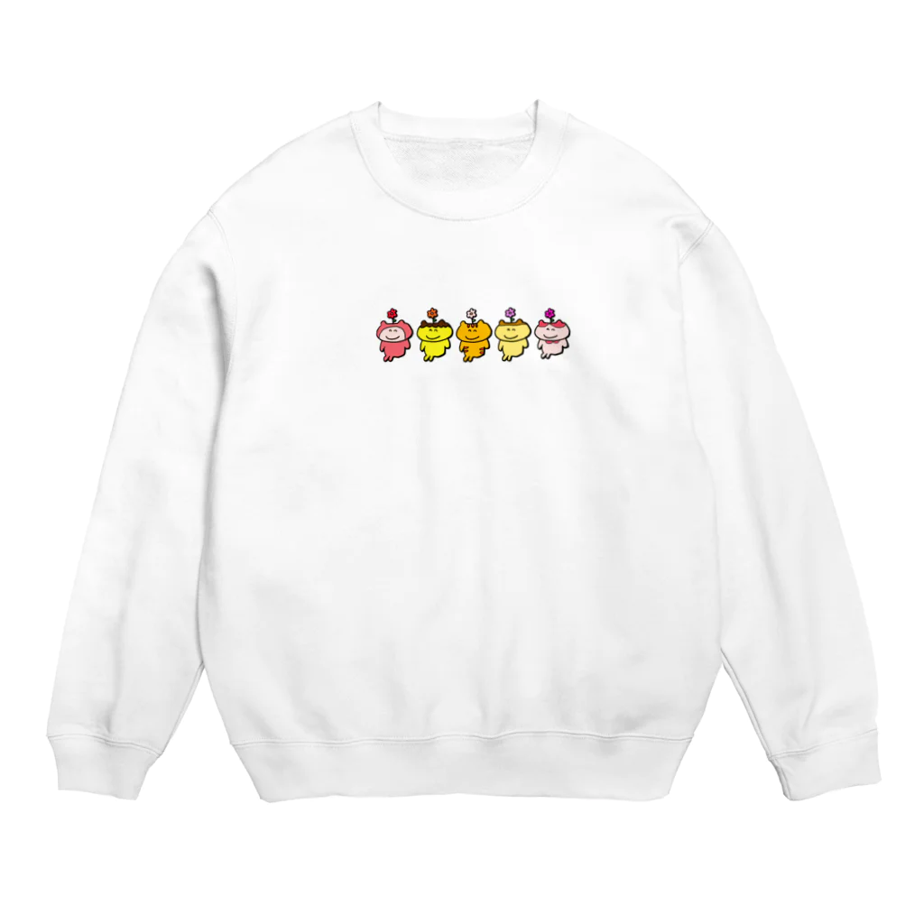 popopom777のねこファイブ Crew Neck Sweatshirt