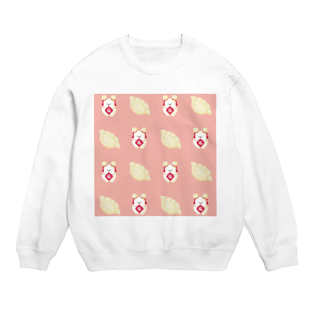 んぱのもりの餃子ぷに　ピンク Crew Neck Sweatshirt