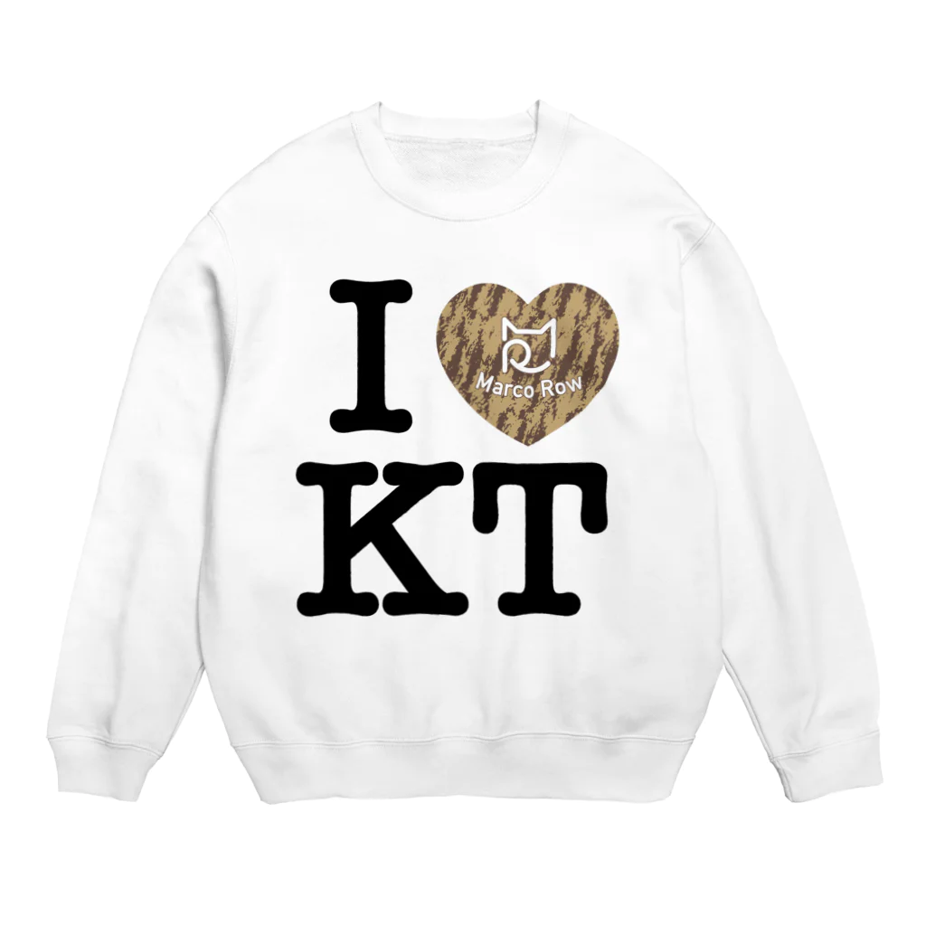 SHOP W　SUZURI店のI ♥ Kiji Tora　スウェット Crew Neck Sweatshirt