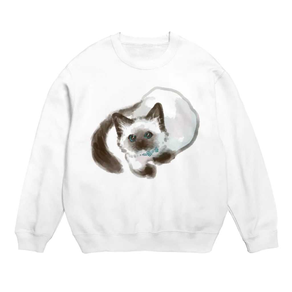 りんごのラグドールねこ Crew Neck Sweatshirt