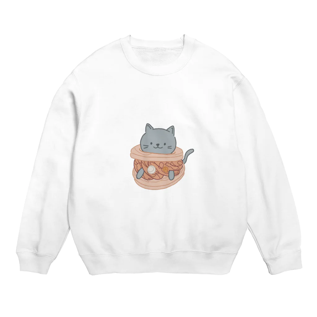 𝙲'𝚌𝚊𝚝のまかろん猫ちゃん Crew Neck Sweatshirt