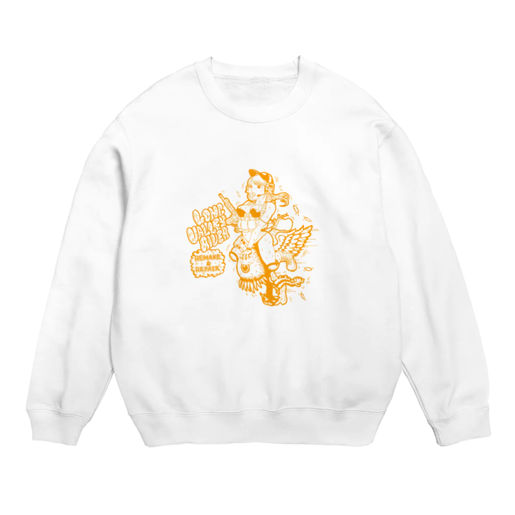 LVRhasegawaのフライングアイガール オレンジ Crew Neck Sweatshirt