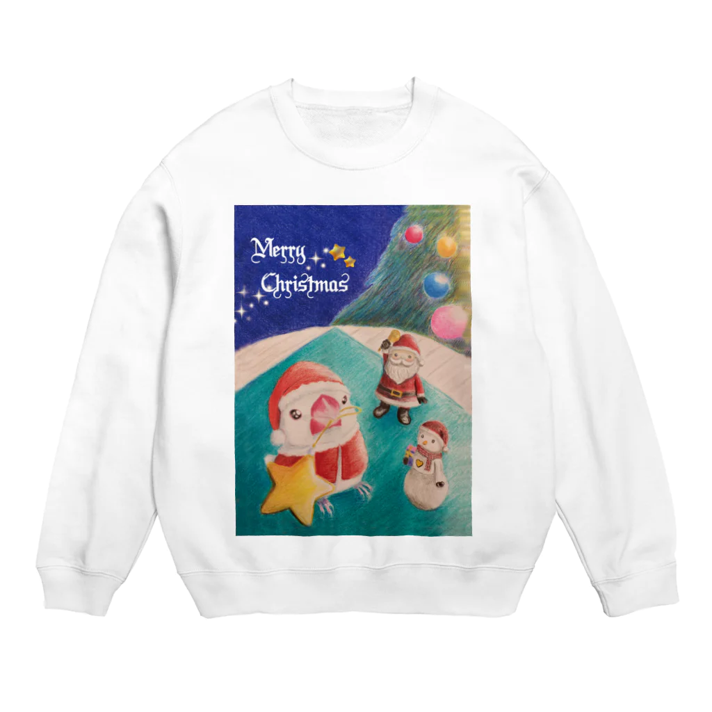 文鳥さんと仲間たちのクリスマスのおてつだいB Crew Neck Sweatshirt