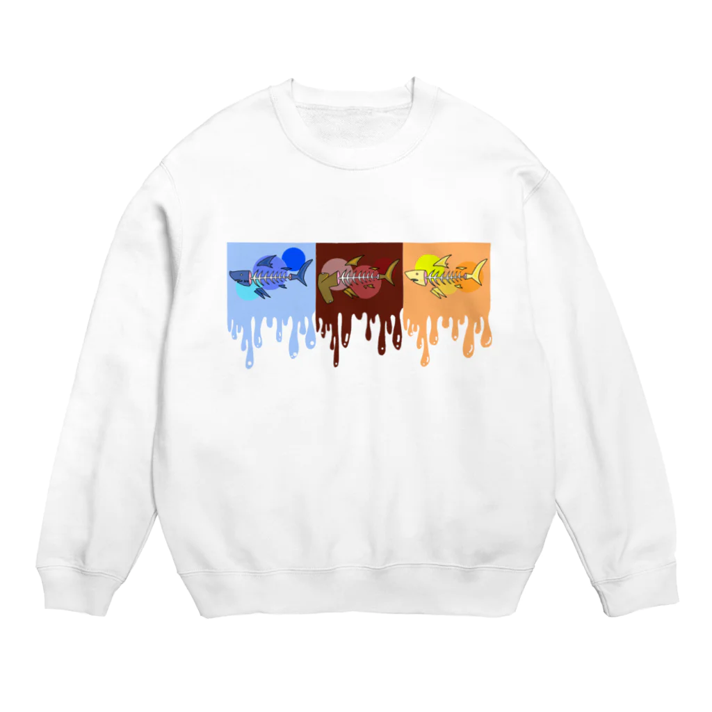 けけけのサメのホッネ(溶ける) Crew Neck Sweatshirt