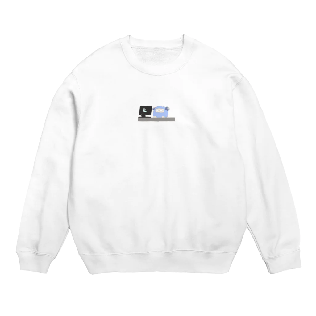 ひつじの島オンラインストアの作業中のヒツグラマー Crew Neck Sweatshirt