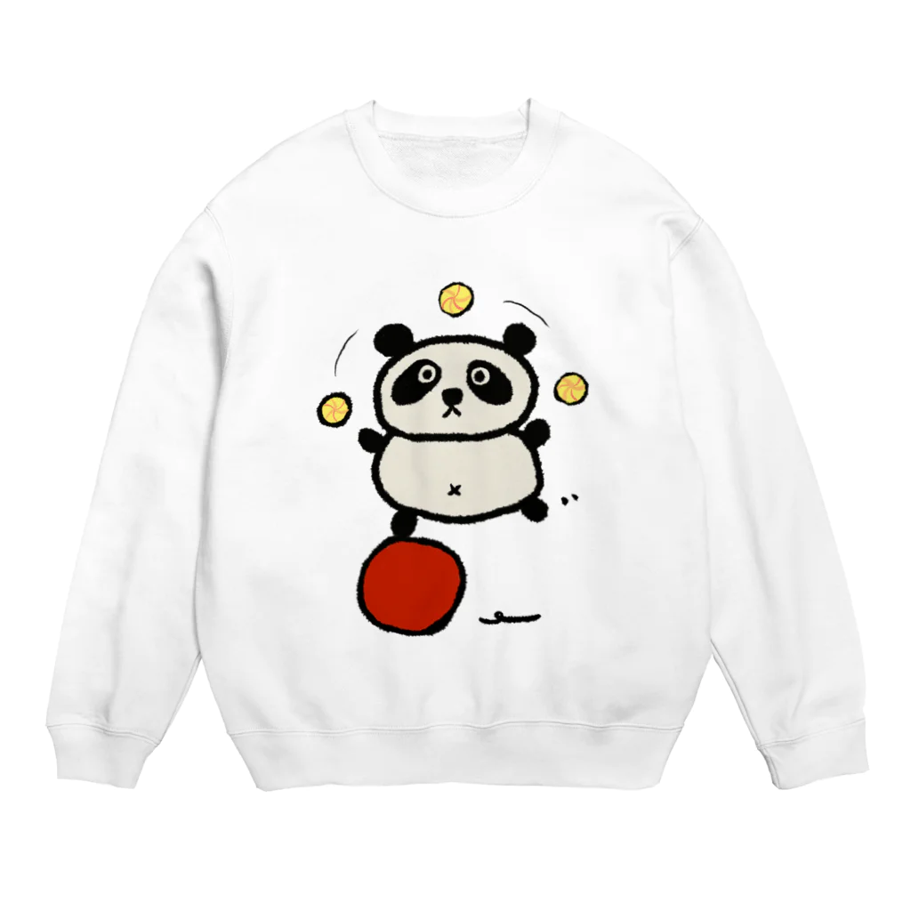 tamaccoの玉乗りパンダさん Crew Neck Sweatshirt