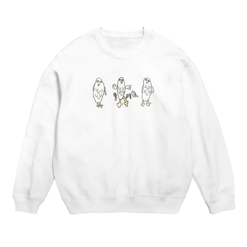 むすめがはくのおみせやさんのしろふくろう Crew Neck Sweatshirt