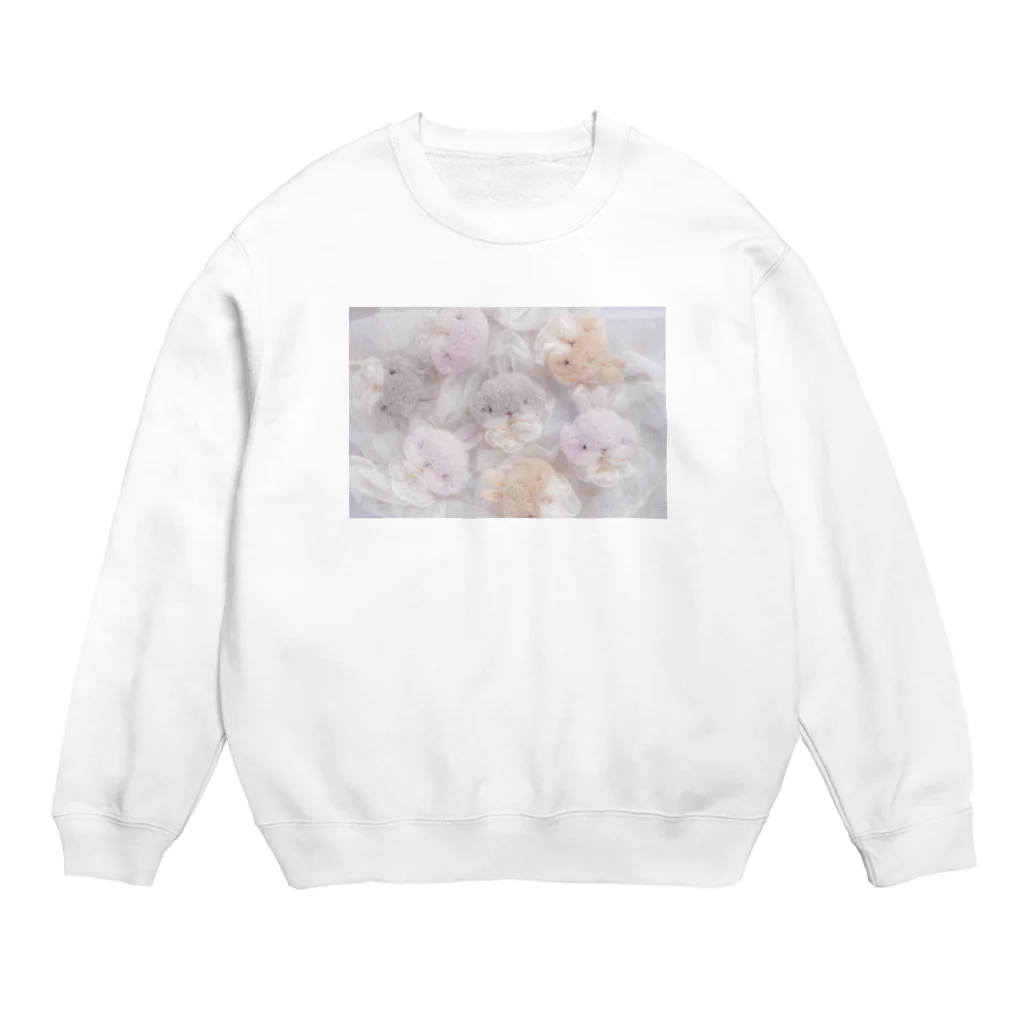 もふもふ工房のアンティークうさぎさん Crew Neck Sweatshirt